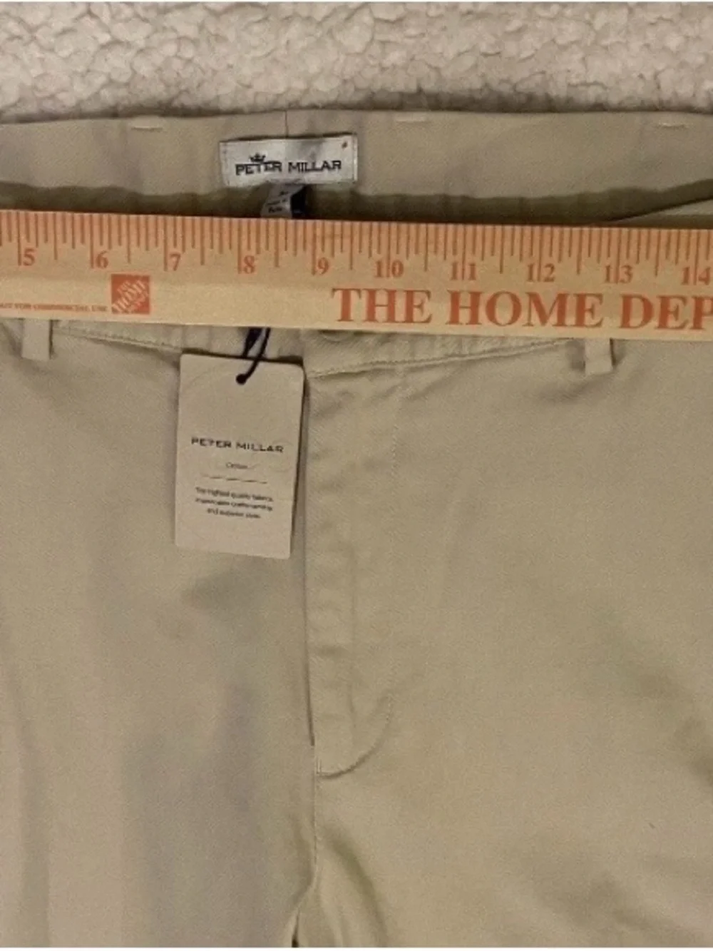 Peter Millar Men's Dress Pants 34x35 Khaki Golf Chino Flat-Front NWT New $175